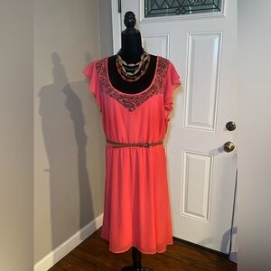 Chic Orange Lace Blouse